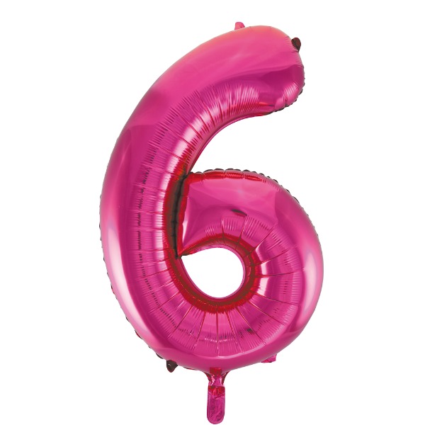 Topfeest helium roze 6 ballon