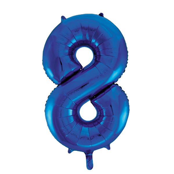 Topfeest helium blauw 8 ballon