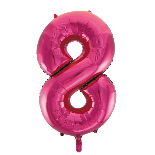 Topfeest helium roze 8 ballon